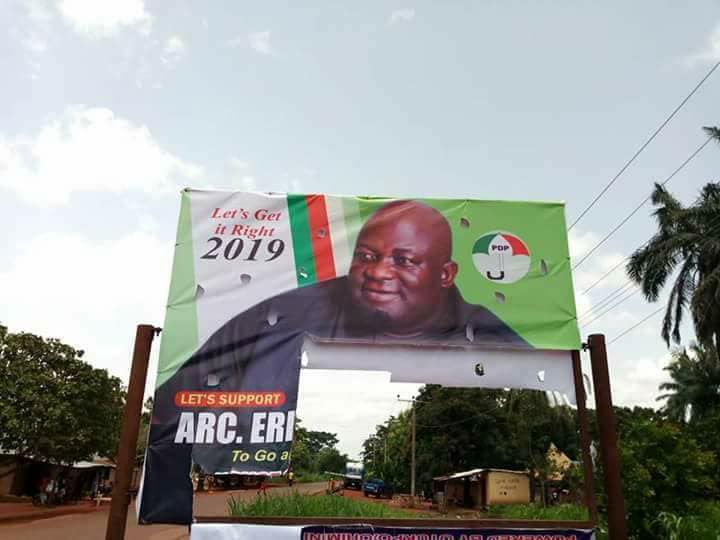 Otukpo/Ohimini 2019: Opponents declare war on Eric Adokwu, vandalize campaign posters (PHOTOS)