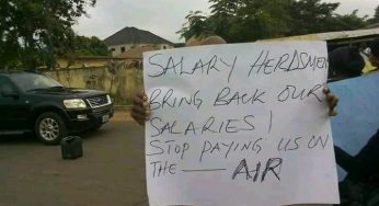 Benue workers protest outstanding arrears (Photos)