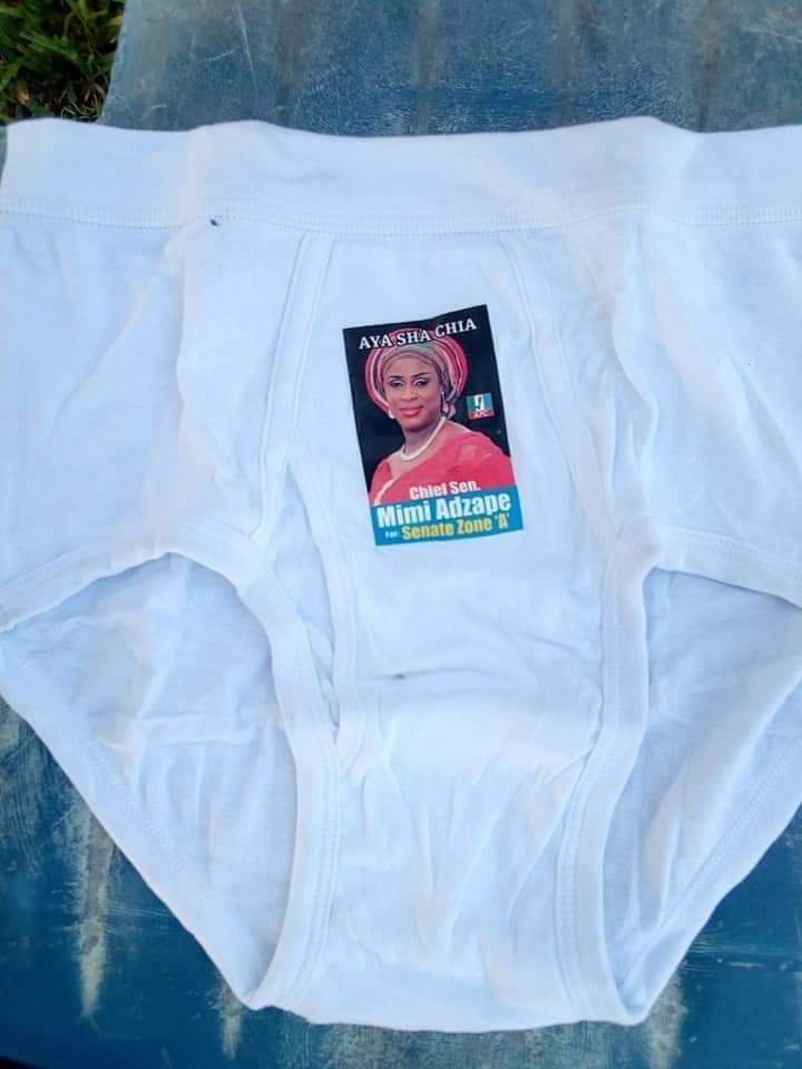 Benue Zone A: Campaign underwears of Senatorial candidate, Mimi Adzape floods the internet