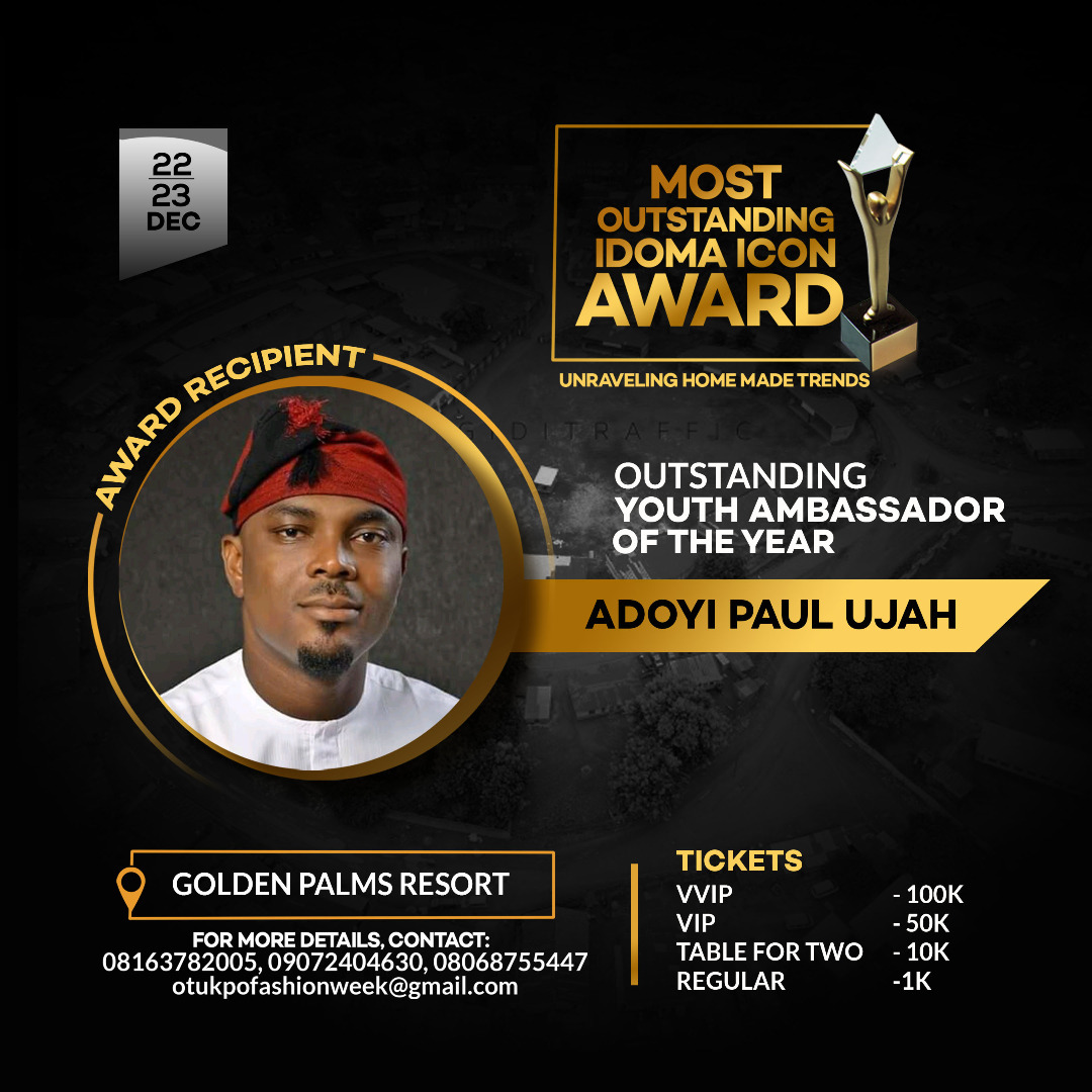 Enone2019: Hon. Adoyi Paul Ujah (Dr West) emerge Idoma youth ambassador of the year