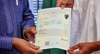 WAEC finally presents certificate to Buhari