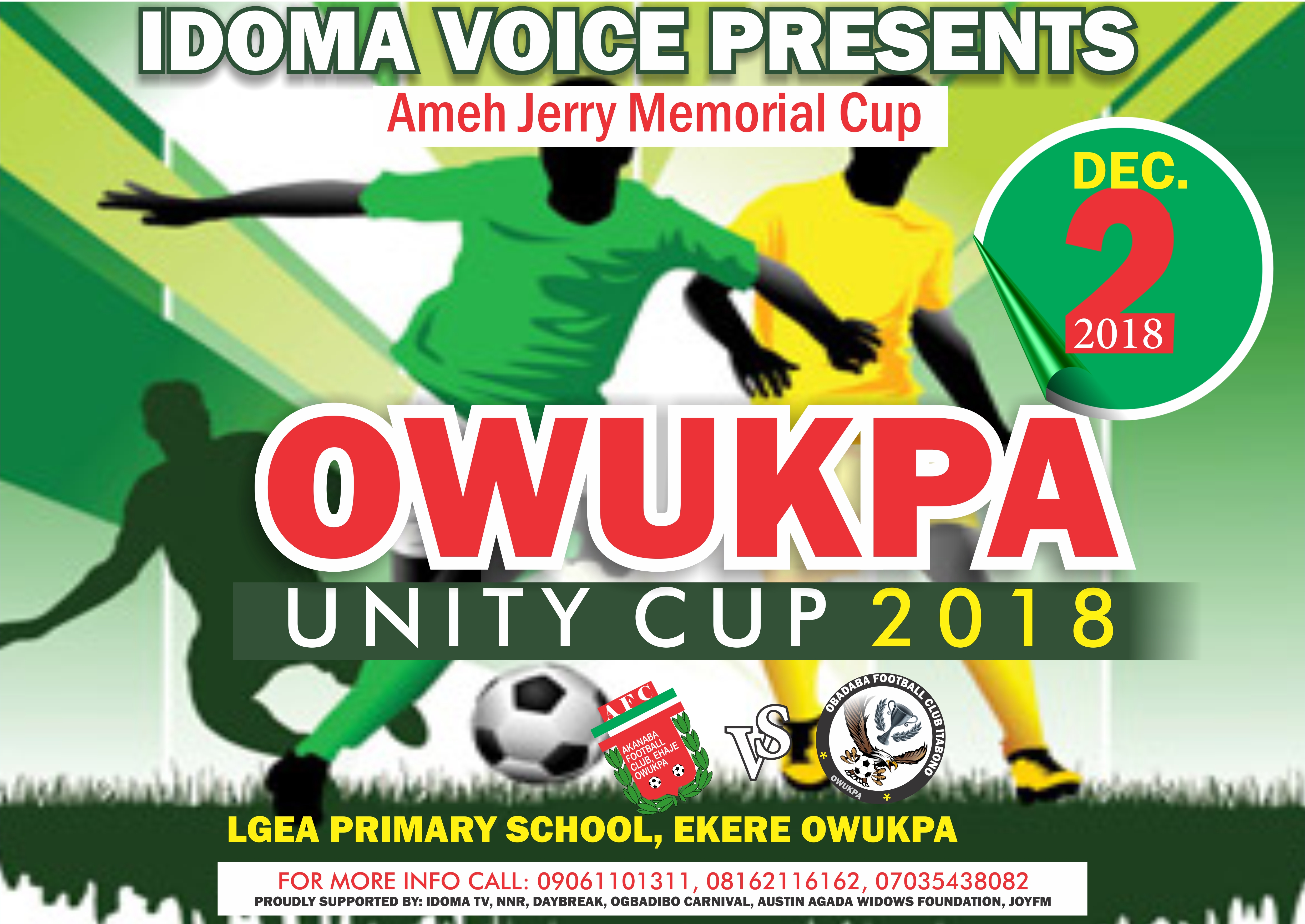 Itabono, Ehaje clash in Owukpa Unity Cup on Sunday