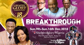 Greater Glory 2018: Anslem Madubuko, Brandon Bailey storm Makurdi for Shelter of Glory 13th anniversary