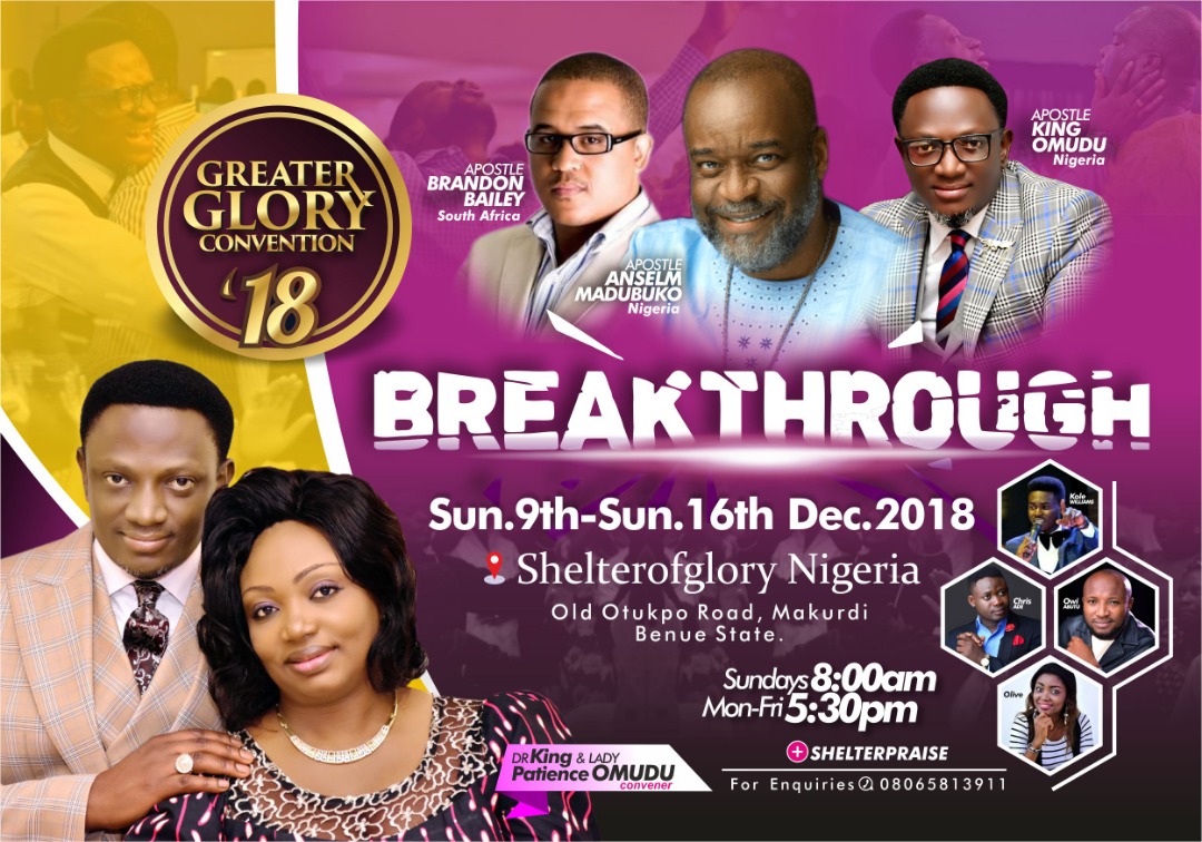 Greater Glory 2018: Anslem Madubuko, Brandon Bailey storm Makurdi for Shelter of Glory 13th anniversary