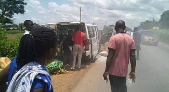 Another Benue Links Bus heading to Abuja catches fire on highway (Photos)