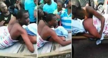 Boyfriend gets stuck inside married women during love making, dragged along Street