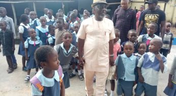 Nigeria at 59: Senator Abba Moro visits Tivid Orphanage Home, donates food items, adopts two children