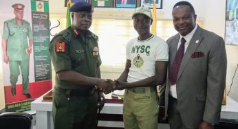 NYSC DG host Benue-born corp member who volunteered to produce furniture for his school of assignment (Photos)