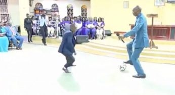 Pastor performs deliverance on church members with football