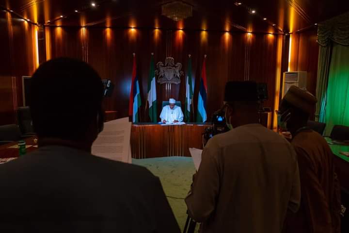Presidency releases what happened behind the scene of Buhari’s address