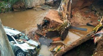 Four feared dead as bridge collapses in Kwara after heavy rainfall