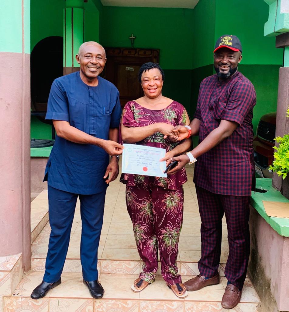 Oche appreciates Agnes Uloko, presents Certificate of Return to state assembly member