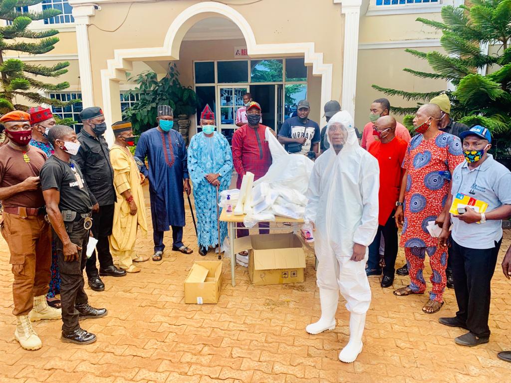 COVID-19: Oche procures, hands over PPEs, masks, sanitizers to Ado task force team as enforcement kicks off