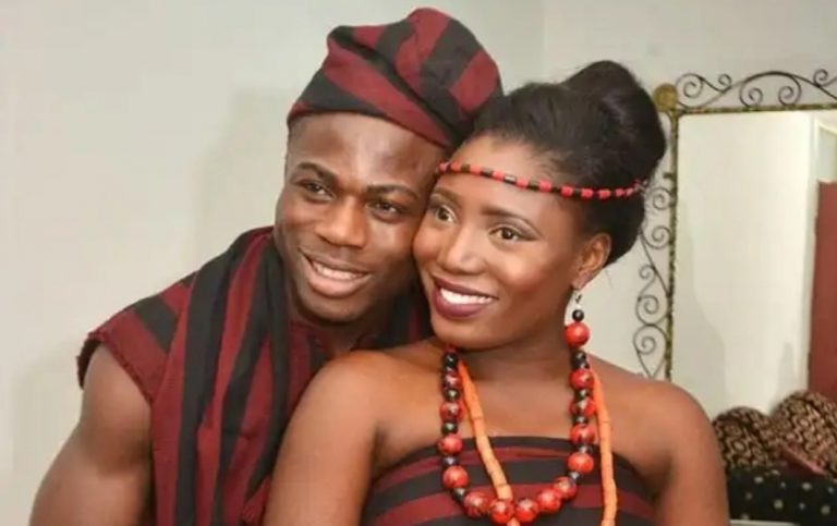 Idoma-born footballer, Moses Simon celebrates wife on her birthday (photos)