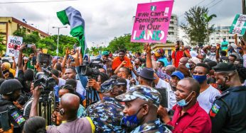 Ends SARS protest hits Cotonou, Benin Republic (Video)