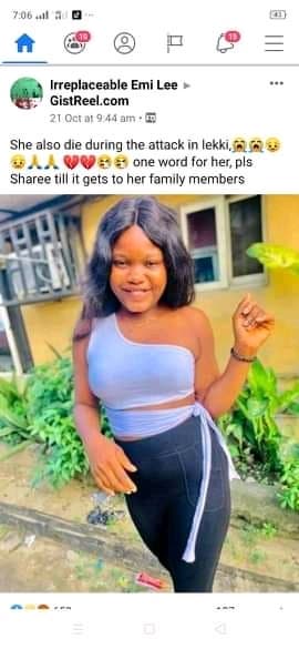 Lekki Shooting: Lady cries out after her alleged ‘RIP picture‘ went viral on social media