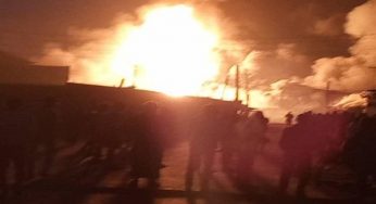 BREAKING: Gas station on fire in Barauwa, Lagos