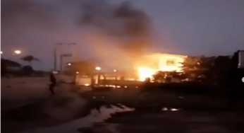 End SARS: Hoodlums set Akwa Ibom State Broadcasting Corporation on fire (Video)