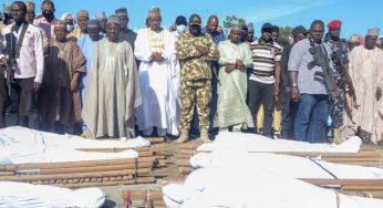 Tears, anger in Borno as 43 farmers slaughtered by Boko Haram are buried (Photos)