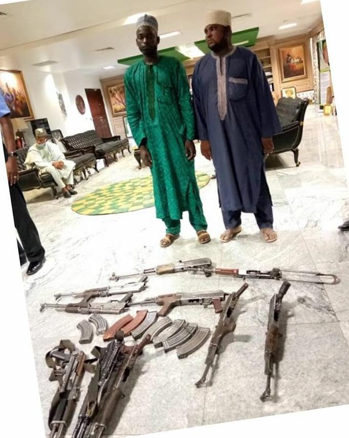 ‘Your sins are forgiven’ Gov Masari declares as ‘born-again’ bandits surrender AK-47 rifles in Katsina