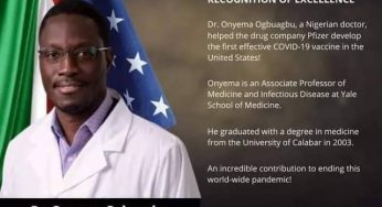 Dr Onyema Ogbuagu: All you need to know about Nigerian-born US based Doctor who developed Covid-19 vaccine