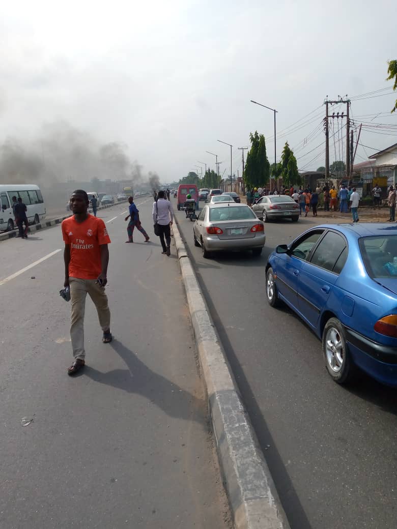 BREAKING: Again, gunshot as okada riders, Lagos task force, clash at Ikeja along (video)