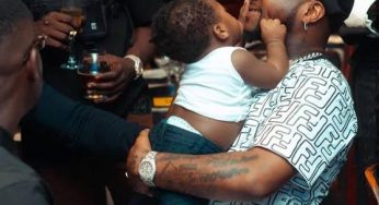“I won’t keep you any longer” – Davido says as he finally unveils face of son, Ifeanyi