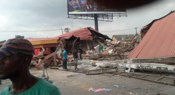 Lagos govt demolishes Mobil filling station, MR BIGGS (Photos)