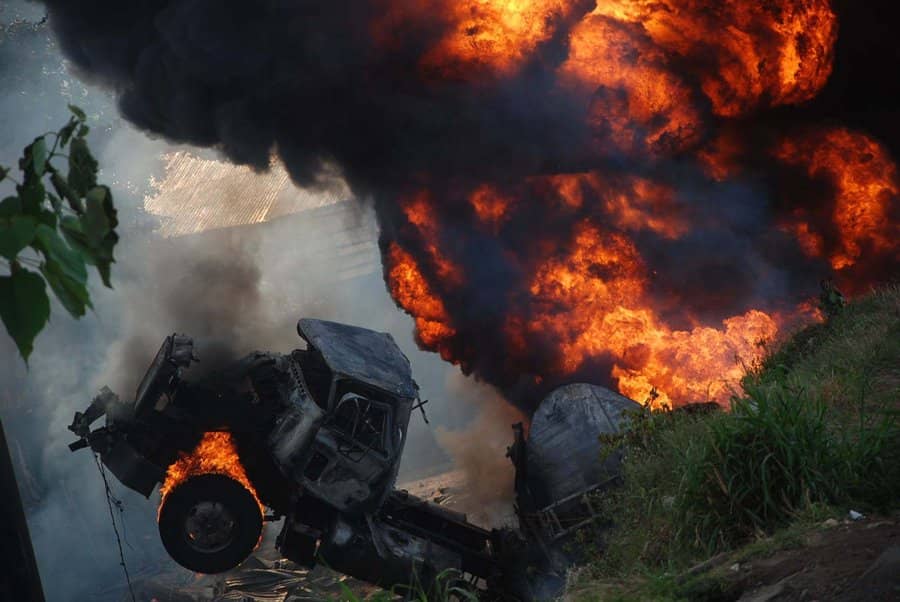 BREAKING: Petrol tanker explodes in Lagos