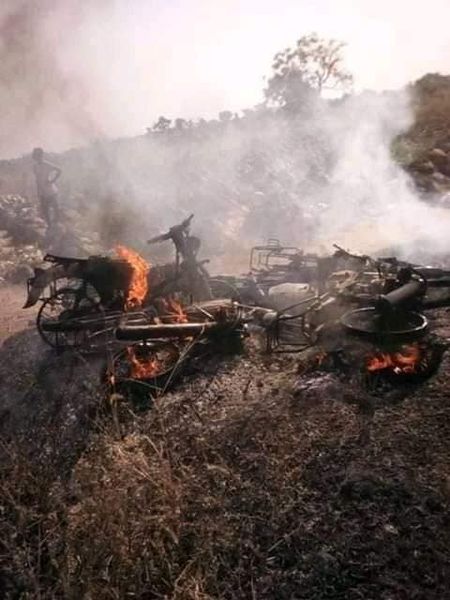 Anger, tears as security officials set seized motorcycles on fire in Ukum, Benue State