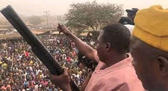 Exposed: Sunday Igboho wore ‘charm’ at his protest rally against Fulani herdsmen in Ibadan