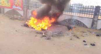 Angry mob burns suspected motorcycle snatcher to death in Benue