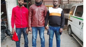 Faces of three Nigerians deported from India for illegal stay