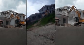 Angry man demolishes house built for his girlfriend after they broke up