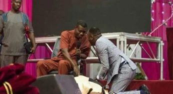 Apostle Suleman celebrates as Pastor Adeboye storms OFM Auchi 