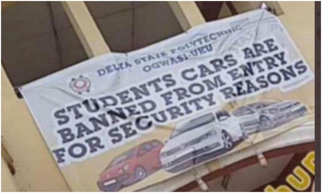 Nigerian polytechnic ban students from driving car on campus
