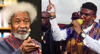 Biafra: ‘Empty brain with big grammar’ – Nnamdi Kanu blasts Wole Soyinka 