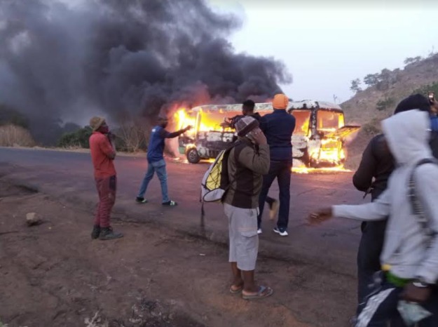 Bus fully loaded with Nigerian players goes up in flames 