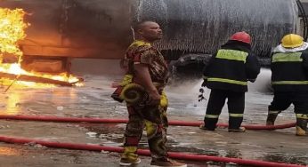 Fuel station burnt down as petrol tanker catches fire in Anambra