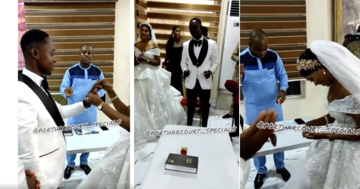 Couple turned back for coming late to church in Port Harcourt finally weds (Video)