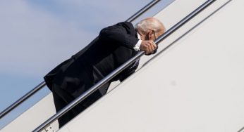 President Joe Biden falls three times stumbling up stairs of Air Force One