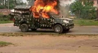 Gunmen storm Akpabio’s home town, kill soldiers, policemen, set vans on fire in Akwa Ibom