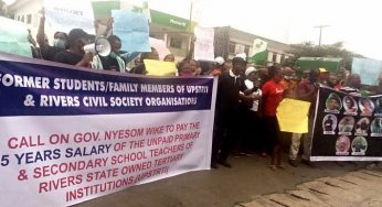 BREAKING: Protest rocks Rivers over five years unpaid salaries