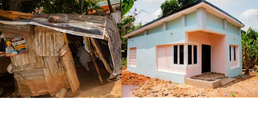 Poor widow living in shanty house gets 2-bedroom bungalow from Good Samaritan