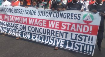 Minimum wage act: NLC storms National Assembly with placards, protest songs