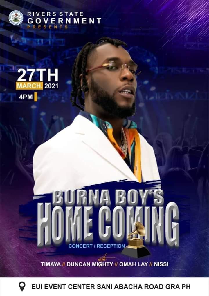 Grammy win home coming: Burna Boy allegedly charges Rivers State Gov N100m as appearance fee