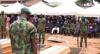 Heartbreaking pictures from the burial of slain soldiers in Benue