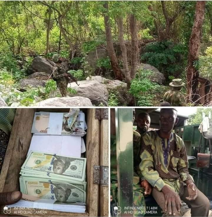 BREAKING: Soldiers arrest notorious kidnappers, recover wad of dollars in Kwara, Ekiti forests