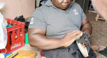 Nigerians hail crippled Benue man who makes shoes for living