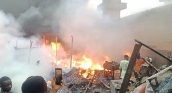 BREAKING: Fire guts popular Araromi market in Ibadan